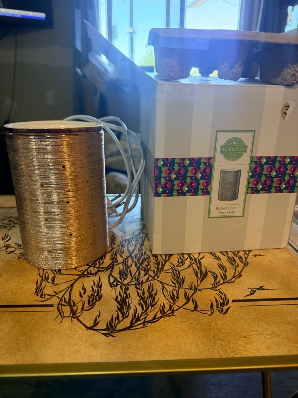 Scentsy Metallic Rose Gold Etched Core Wax Warmer